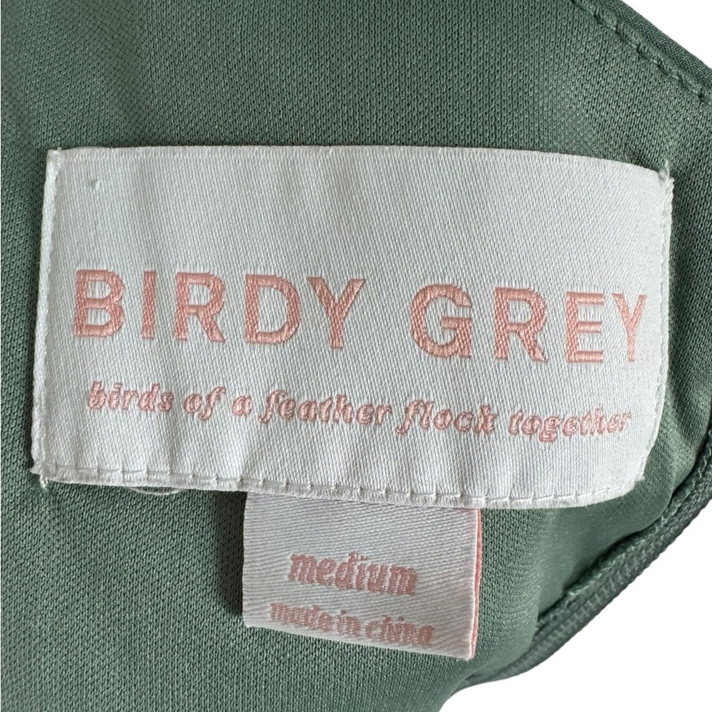 Birdy Grey Spence Chiffon Bridesmaid Dress Sage Long Sage with Pockets Medium - Picture 12 of 14